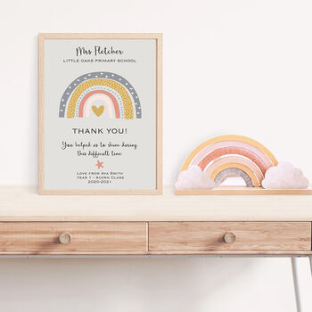 Personalised Teacher Gift Rainbow Print, 2 of 4