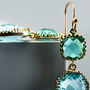 Gold Plated Rectangle Glass Drop Earrings, thumbnail 6 of 7