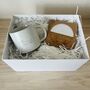 Dachshund Gift Box With Tea/ Coffee Mug And Engraved Wood And Marble Coaster Presented In A Gift Box, thumbnail 2 of 7
