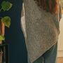 Heather Grey Wool Blend Knit Poncho, thumbnail 3 of 4