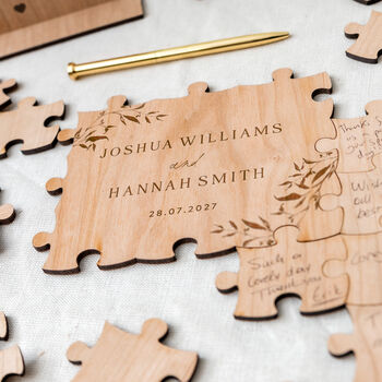 Wooden Wedding Puzzle Guestbook Alternative, 2 of 10