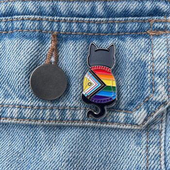 Ally Pride Lgbtqia+ Cat Enamel Pin, 5 of 5