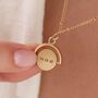 Spinning Disc Necklace With Double Engraving, thumbnail 1 of 7
