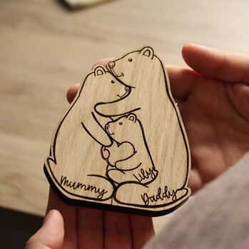 Personalised Bear Family Wooden Puzzle – Custom Family Keepsake Gift, 5 of 9