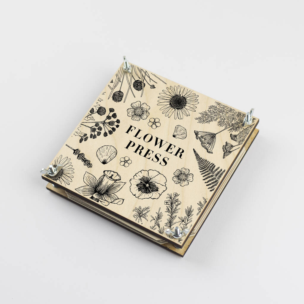 Large Flower Press With Line Illustrations By Studio Wald