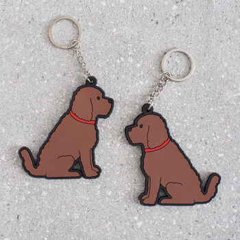Chocolate / Labradoodle Cockapoo Key Ring By Sweet William Designs