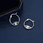 Aqua Green Opal Eye Hoop Earrings In Sterling Silver, thumbnail 4 of 11