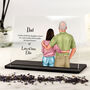 Personalised Father And Daughter Portrait Plaque – Custom Back View Illustration Gift For Dad, thumbnail 1 of 9