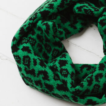Lambswool Leopard Knitted Cowl, 6 of 12