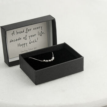 30th 40th 50th 60th Birthday Silver 925 Bead Per Decade Necklace, 3 of 12