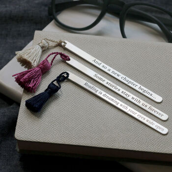 Personalised Engraved Silver Bookmark With Tassel, 3 of 5