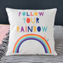 Follow Your Rainbow Personalised Cushion, thumbnail 2 of 5