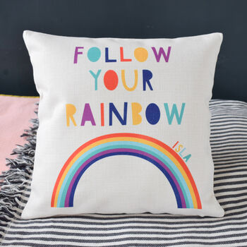 Follow Your Rainbow Personalised Cushion, 2 of 5