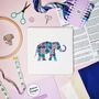 Jigsaw Elephant Cross Stitch Kit, thumbnail 1 of 7