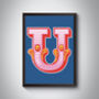 Capital U Letter Bold Carnival Initial Art Circus Print, thumbnail 2 of 4