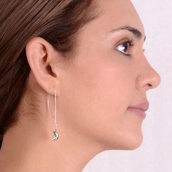 Star And Moon Ear Threader Sterling Silver Earrings, 4 of 5