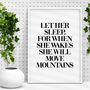 'Let Her Sleep' Black White Typography Print, thumbnail 3 of 5