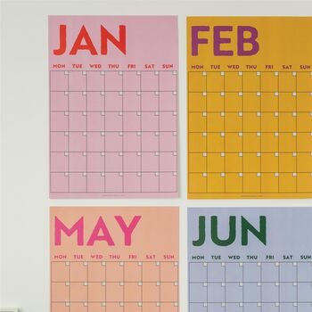 Undated A3 Wall Planner | 12 Pages | Colourburst, 3 of 8