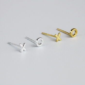 Sterling Silver Hugs And Kisses Stud Earrings, 3 of 5
