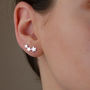 Sterling Silver Triple Star Ear Climbers, thumbnail 3 of 5