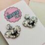 Koala Glitter Statement Earrings/ Australian Animal Jewellery Aussie Spirit Gift / Wildlife Conservation Gift Silver Glitter Animal / Birthday Gift Silver Statement, thumbnail 2 of 5