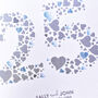 Personalised Love Hearts Silver 25th Anniversary Card, thumbnail 4 of 5