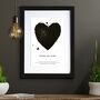 Personalised Metallic Star Map Heart Wedding Print, thumbnail 1 of 5