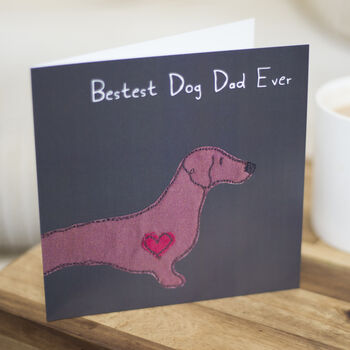 Dachshund Dog Dad Birthday Card Red, 2 of 4