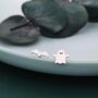 Mismatched Ghost And Bat Stud Earrings In Sterling Silver, thumbnail 4 of 9