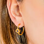 Guiding North Star Gemstone Gold Hoops, thumbnail 1 of 10