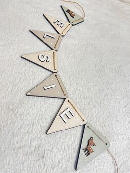 Woodland Nursery Bunting Custom Name Garland With Animals, 8 of 10