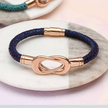 Personalised Silver Or Gold Plated Leather Bracelet, 4 of 7