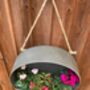 Silver Zinc Hanging Round Wall Planter 35cm Garden Pot, thumbnail 8 of 9