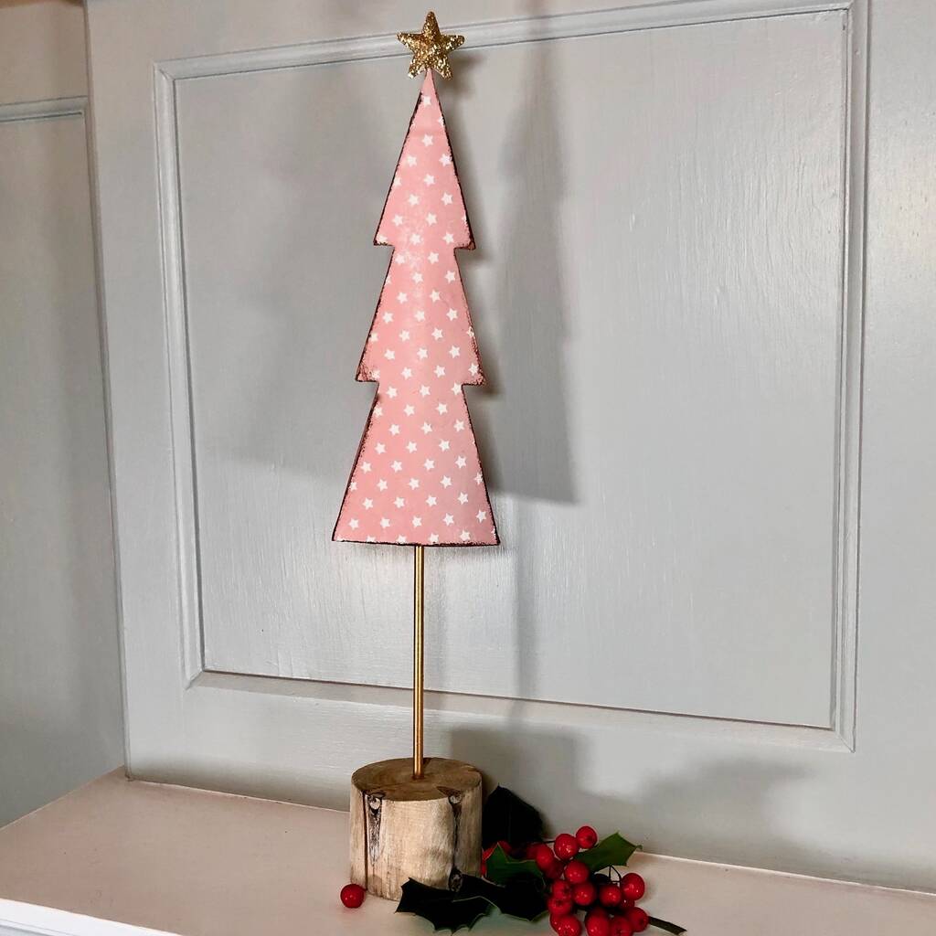 Christmas Pink Metal Tree, 1 of 2