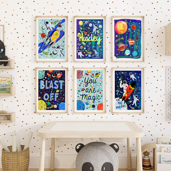 Personalised Children’s Space Prints – Set Of Two To Six, 2 of 12