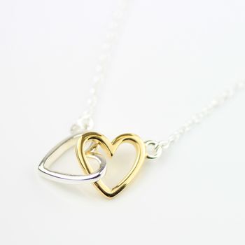 Interlocking Perfect Pair Of Hearts Necklace, 2 of 7