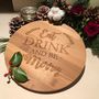 Eat, Drink And Be Merry Round Bamboo Board, thumbnail 1 of 2