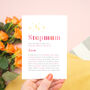 Personalised Stepmum Definition Card, thumbnail 1 of 8