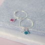 Sterling Silver Adjustable Birthstone Charm Ring, thumbnail 7 of 11