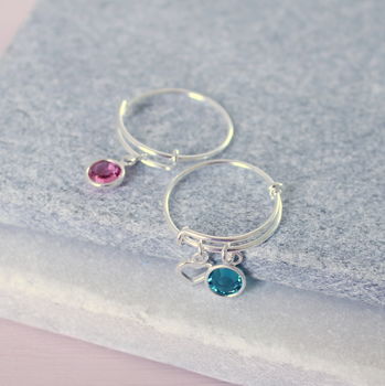Sterling Silver Adjustable Birthstone Charm Ring, 7 of 11