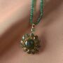 Green Onxy Gold Plated Statement Pendant, thumbnail 1 of 4