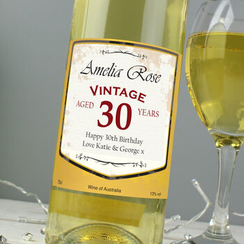 Personalised Vintage Age White Wine Gift, 2 of 4