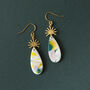 Colourful Watercolour Sun Drop Earrings In Teal, thumbnail 3 of 3