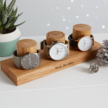 Personalised Oak Watch Stand For Three To Five Watches, 10 of 11