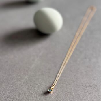March Birthstone Aquamarine Gold Plated Necklace, 3 of 11