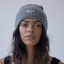 The Embroidered Beanie Harbour Grey, thumbnail 1 of 4