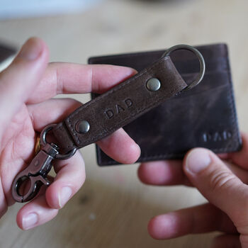 Personalised Leather Card Holder And Keying Set, 6 of 6