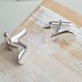 Silver Eighth Note Musical Cufflinks, thumbnail 2 of 7