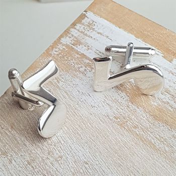 Silver Eighth Note Musical Cufflinks, 2 of 7
