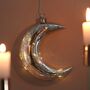 Hanging Crackled Silver Glass LED Moon Light, thumbnail 2 of 3
